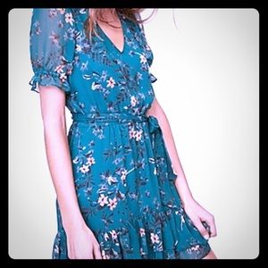 flirty dress faded floral print subtle vintage